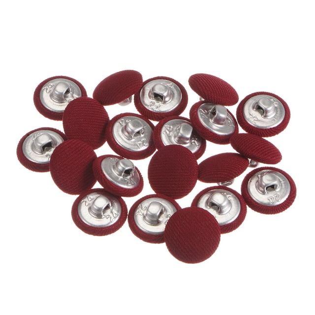 Unique Bargains 20 Pcs Boutons de Couture en Tissu 24L 15mm Tige Ronde en Métal pour Costumes Robes Blouses, Caramel