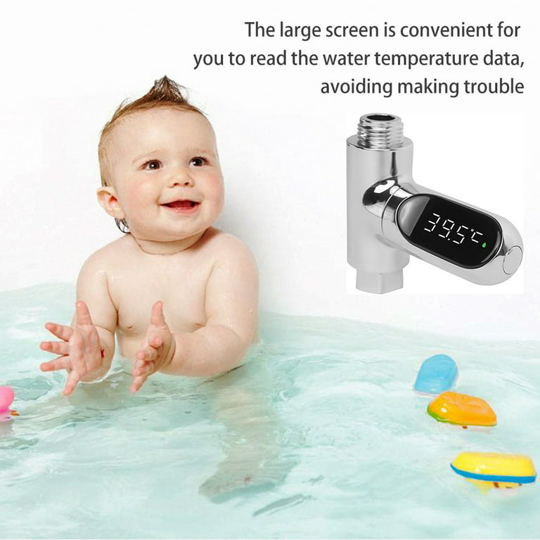 Shower Thermometer,Led Digital Display 360°Rotating Screen Baby Bath Water  Power Support Fahrenheit Celsius Home Bathroom Kitchen Water Bath