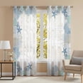 View of Blue Green Sea Sheer Curtains 63 Inch Long 2 Panels, Nautical Ocean ...