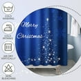 thumbnail image 4 of Blue Merry Christmas Shower Curtains Winter Holiday Abstract Snowflake Twinkle Star Shinny Dots Xmas Shower Curtain Set with Hooks for Bathroom Bath Polyester Waterproof 84x72 Inches, 4 of 5