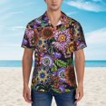 thumbnail image 4 of Daiia Vintage Floral Hawaiian Shirt for Men Gentle Cotton Regular Short Sleeve Casual-XX-Large, 4 of 9