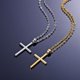 thumbnail image 4 of (F)Collar de cruz de acero inoxidable para hombres y mujeres, collar de cadena con colgante de oración del Señor, 4 of 5