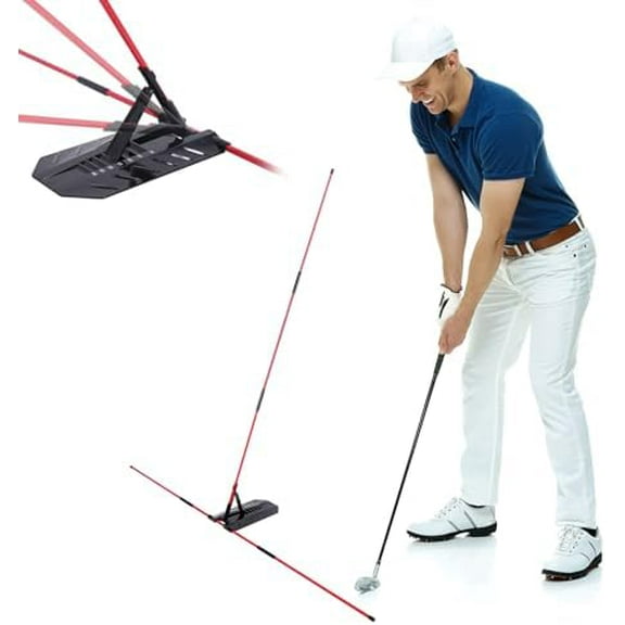 Golf Alignment Stick Holder, Golf Swing Plane Trainer with 7 Adjustable Angles for Aiming, Putting, Full Swing Trainer, Posture Corrector Golf Swing Trainer with Metal Sticks$$Sport &Recreation Other