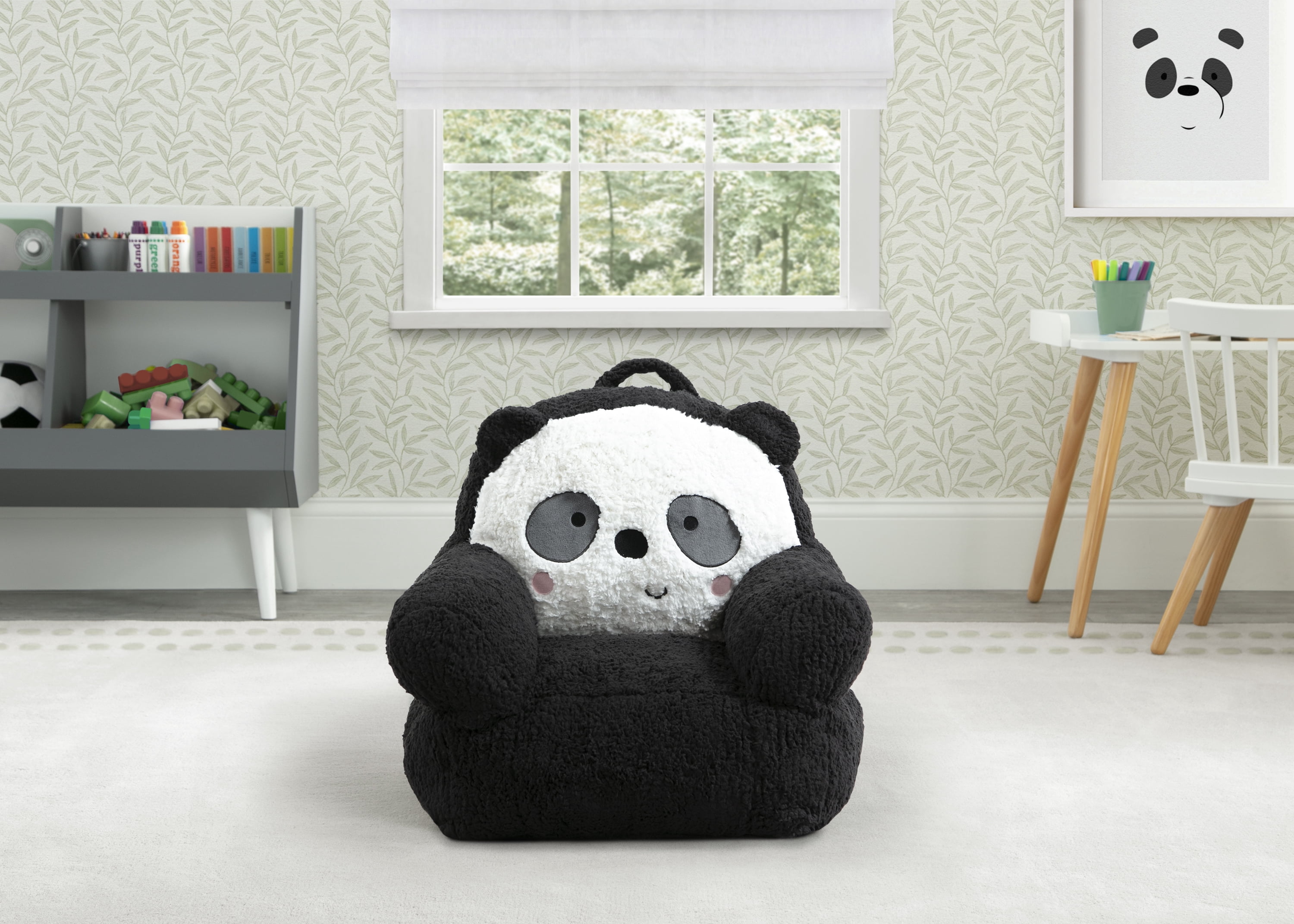 Delta Children Panda Cozee Buddy Chair, Black/White