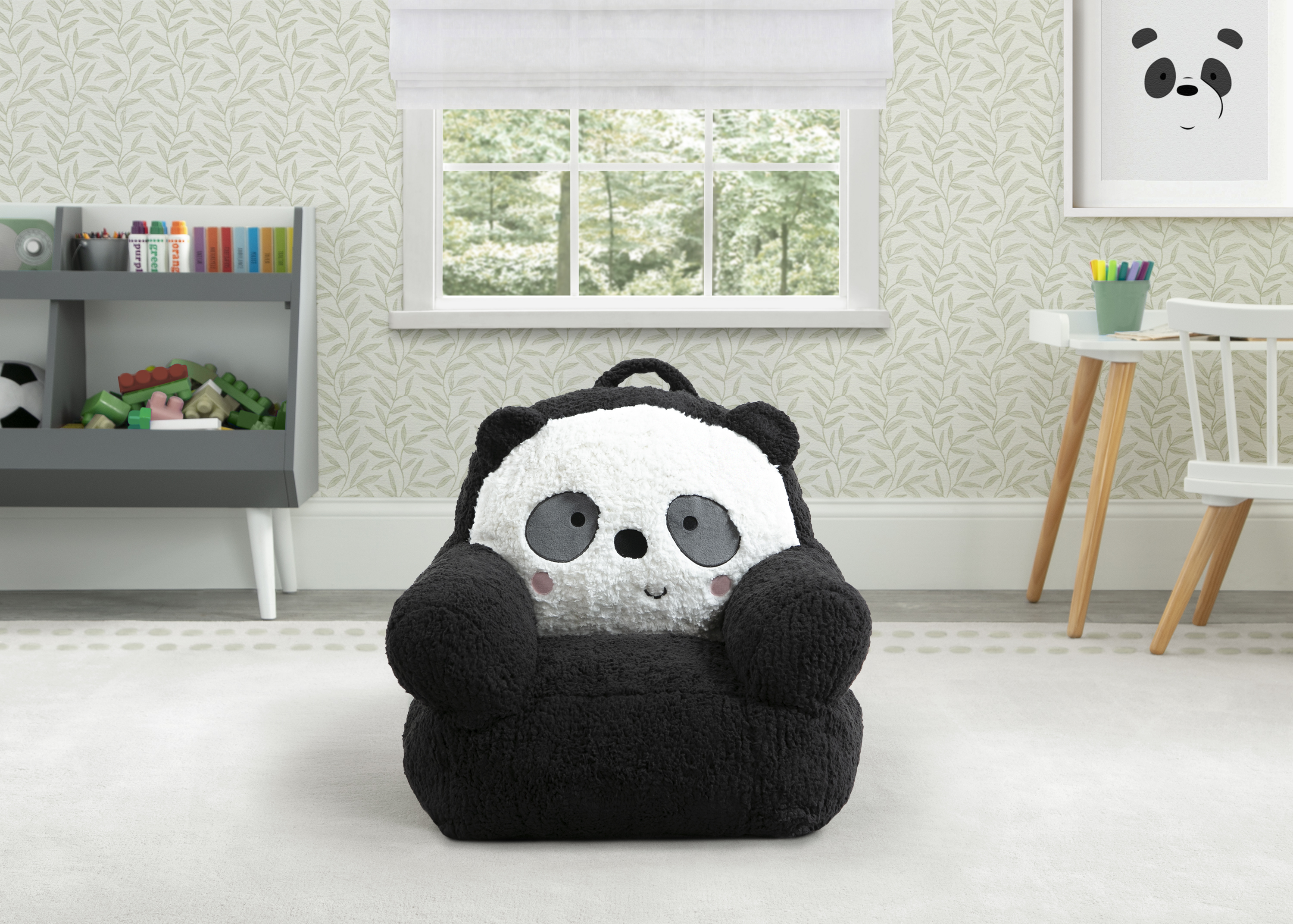 Delta Children Panda Cozee Buddy Chair, Black/White photo 6