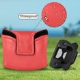 thumbnail image 6 of Haosy Light Red Golf Mallet Putter Cover Strong Magnetic Leather Golf Club Headcover Closure, 6 of 7