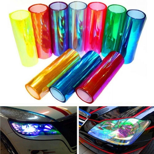 Car Headlight film Cover Light Colorful Shiny Auto Wrap Sticker Car Accessories 30120CM-Blue 