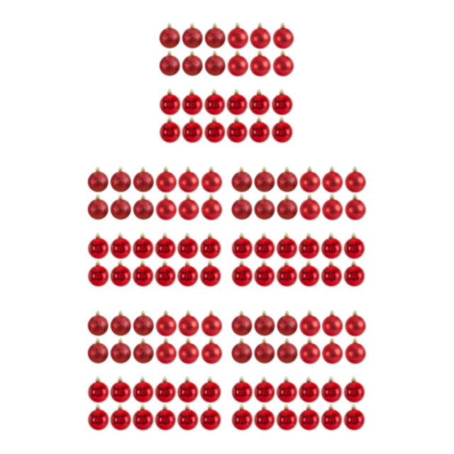 Transemion 24 Pcs Boules de Décoration Efficaces Essentiels de Noël Durables Rouges 5Ensemble