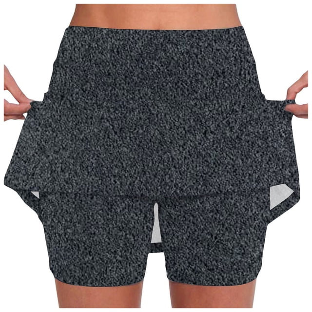 Women Mid Waist Skirt Pants Casual Sports With Pockets Comfortable Spring Summer Autumn