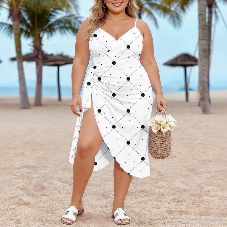 plus size cover up beach wrap dress SHEIN Swim Curve Plus Size Tropical Printed Cover-Up Dress For Summer Beach Or Pool