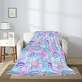 thumbnail image 2 of Sikiie Watercolor Sea Shells 1 Cozy Flannel Fleece Throw Blanket: Lightweight & Thick for All Seasons - Perfect for Women, Men, & Kids"50"x40", 2 of 6
