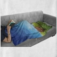 thumbnail image 6 of Animal Soft Flannel Fleece Throw Blanket, Family Walking by the Grass Savannah Sky Landscape Safari, Cozy Plush for Indoor and Outdoor Use, 60" x 80", Green Brown Blue, by Ambesonne, 6 of 6