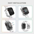 thumbnail image 5 of Tianle Clear Bands for Apple Watch 42mm 44mm 45mm with Transparent Rugged Bumper Case Compatible with Series 9 8 7 SE 6 5 4 3 2 1, 5 of 6