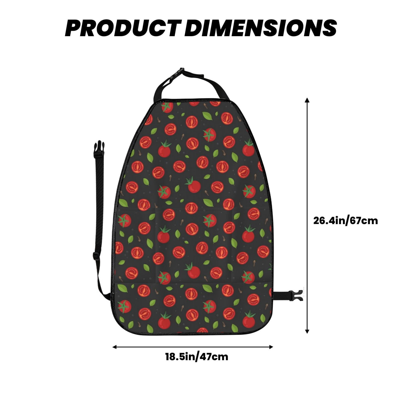Kdxio Tomatoes1 Print 2 Pack Car Kick Mat Seat Cover Back Protector Mat with Pockets for Organizer Backseat Protector and Storage Anti Kick Pad for Vehicles