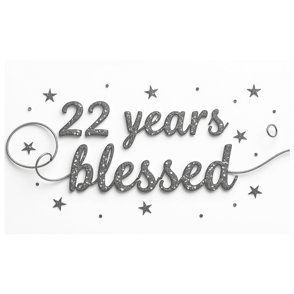 LUUFILx 22 Years Blessed Cake Topper Decorations Party Supplies Backdrop Celebrations Anniversary Event Banner Birthday Glitter Background