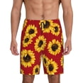 thumbnail image 1 of Fotbe Sunflowers On Red Pantalones Cortos de Pijama para Hombre, Ropa de Dormir, Pantalones de Pijama Cortos para Hombre-3X-Large, 1 of 6
