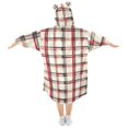 thumbnail image 2 of FORMRS Wearable Blanket Hoodie with Sleeves for Kids Cozy Flannel Sweatshirt, Red Tartan, 2 of 7