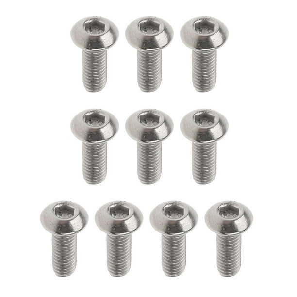 1. Tornillos hexagonales de cabeza abombada de aleación de titanio, 10 piezas, 5 tamaños, calidad, duraderos, M3 x 10 mm