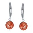 thumbnail image 2 of Bling Jewelry Womens Simple Gemstone 8MM Drop Ball Earrings Secure Hinge Lever Back Sterling Silver, 2 of 4