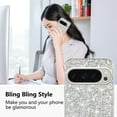 thumbnail image 2 of Compatible with Google Pixel 9 Pro XL Case Glitter Shockproof, Google Pixel 9 Pro XL Phone Case Bling Sparkly TPU and PC Silicone Shiny Girl Women Thin Protective Cover (Silver), 2 of 14