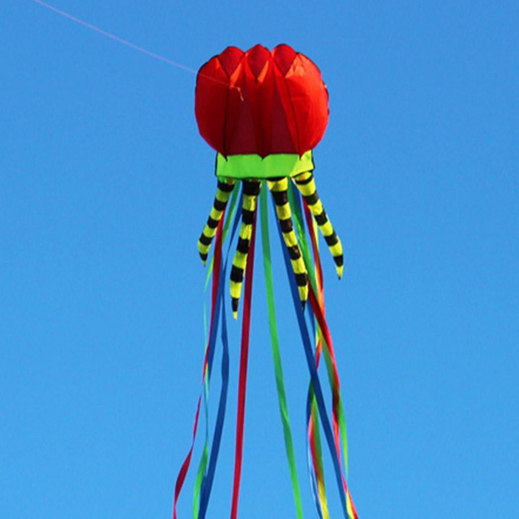 236’’ Soft Kite 3-D Jelly Fish Kite Outdoor Wind Kite Flying Toy Best for Family Gathering Garden Playset