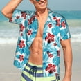 thumbnail image 4 of Uemuo Hawaiian Style Printed Regular Fit Short Sleeve Casual Hawaiian Shirt for Men,Aloha shirt,Tropical shirt,Floral print shirt,Vacation Beach shirt-Large, 4 of 9