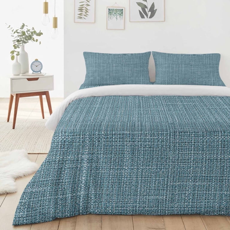 Slate Blue Solid Duvet Cover Set Twin Size, Minimalist Cloth Grey