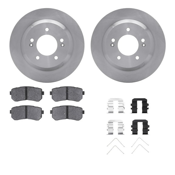 Dynamic Friction Company Rear Brake Rotors with 5000 Advanced Brake Pads includes Hardware 6512-03453