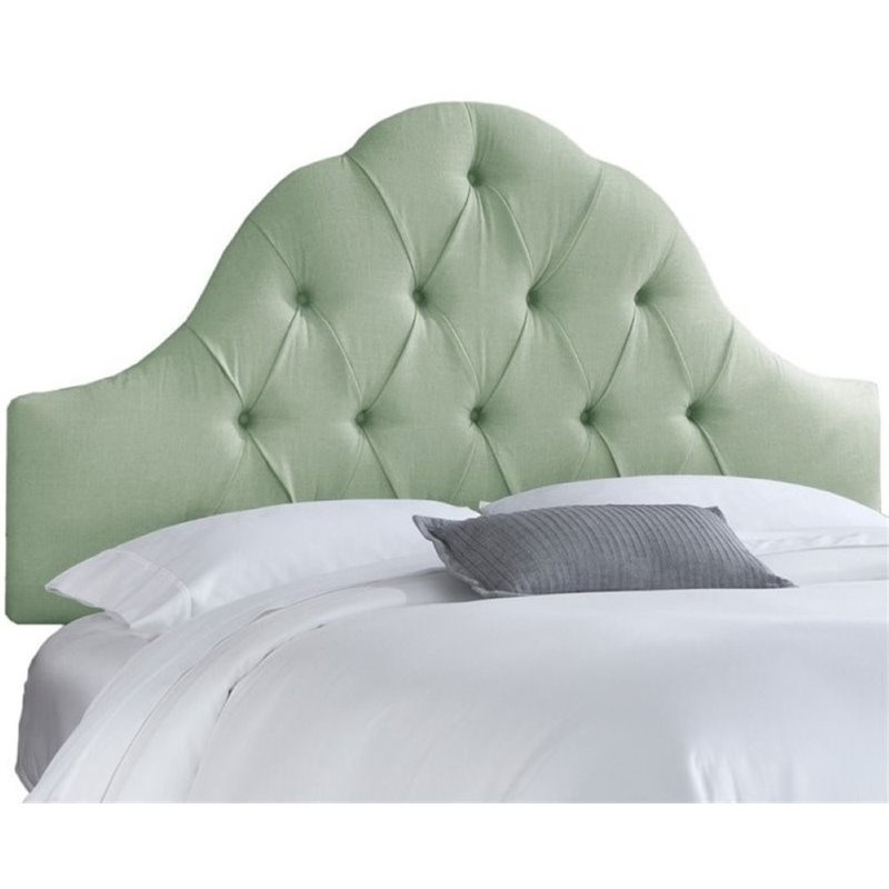 Pemberly Row Upholstered Twin Tufted Panel Headboard in Swedish Blue