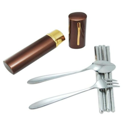 - Portable Lunch Tableware Cutlery Set Stainless Steel Spoon Fork Chopsticks CO