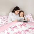 thumbnail image 5 of Erosebridal Cute Pink Bow Kids 7-Piece Twin Bedding Sets,Kawaii Coquette Bowtie Bedding Comforter Set For Bowknot Lover,Pink Reversible, 5 of 7