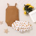 thumbnail image 4 of Mercatoo Baby Girl Clothes Outfits Cotton Solid Color Romper Casual 2PCS Set Birthday Girl Outfit, 4 of 9