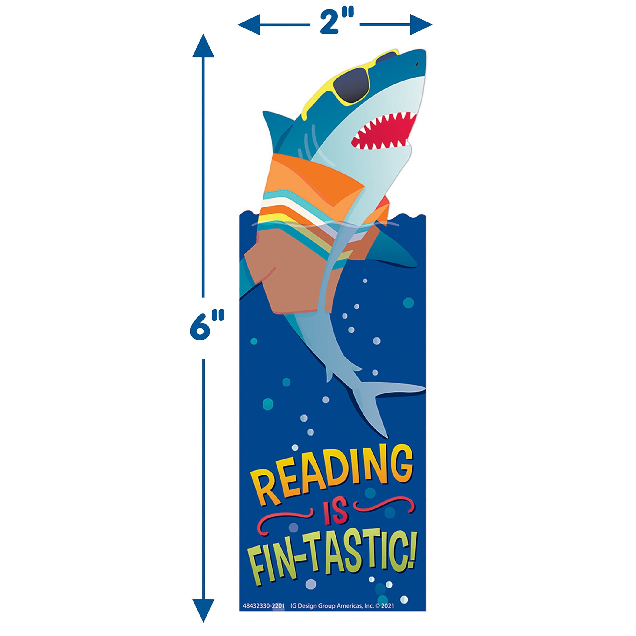 Eureka Shark Reading is Fin-Tastic Bookmarks, 36 Per Pack, 6 Packs