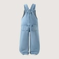 thumbnail image 5 of NAISIBABY Girls Denim Overalls, Fashion Prints Adjustable Straps Bib Pocket Soft Stretchy Jeans Jumpsuit Light Blue 6T, 5 of 8