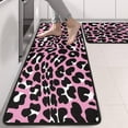 thumbnail image 2 of Kitchen Rugs Sets Of 2,Pink and Black Of Leopard Print Anti Fatigue Kitchen Mat Rugs Non Slip Washable,Decorative Kitchen Floor Mats for Kitchen,Sink,Laundry,17"x47"+17"x47", 2 of 5