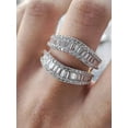 thumbnail image 2 of Gems Jewels 2.40 Ctw Round Cut White Diamond Wedding Anniversary Curved Chevron Enhancer Guard Band Ring 14K White Gold Plated 925 Sterling Silver 925 Sterling Silver -8.5, 2 of 3