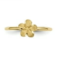 thumbnail image 3 of Finest Gold 14K Yellow Gold Satin & Diamond-Cut Plumeria Ring - Size 7, 3 of 4