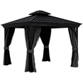 thumbnail image 1 of Outsunny Pavillon Extérieur à Toit Rigide 10 Pieds x 12 Pieds, Gris Foncé, 1 of 10