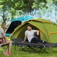 thumbnail image 2 of Outsunny Camping Cot for Adults with Cushion, Folding Bed, Black, 2 of 10