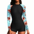 thumbnail image 6 of Axiiglly Long Sleeve Swimsuits for Women Rash Guard One Piece Boyleg Swimsuit Zipper Surfing Bathing Suit UPF 50+, S-3XL, 6 of 7