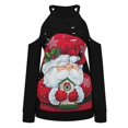 thumbnail image 5 of Mujeres moda Navidad sin tirantes impresión manga larga blusas sudadera Tops Pompotops gfhjh10282, 5 of 5