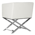 thumbnail image 4 of Safavieh Celine Modern Glam Chrome Upholstered Cross Leg Chair, 4 of 7
