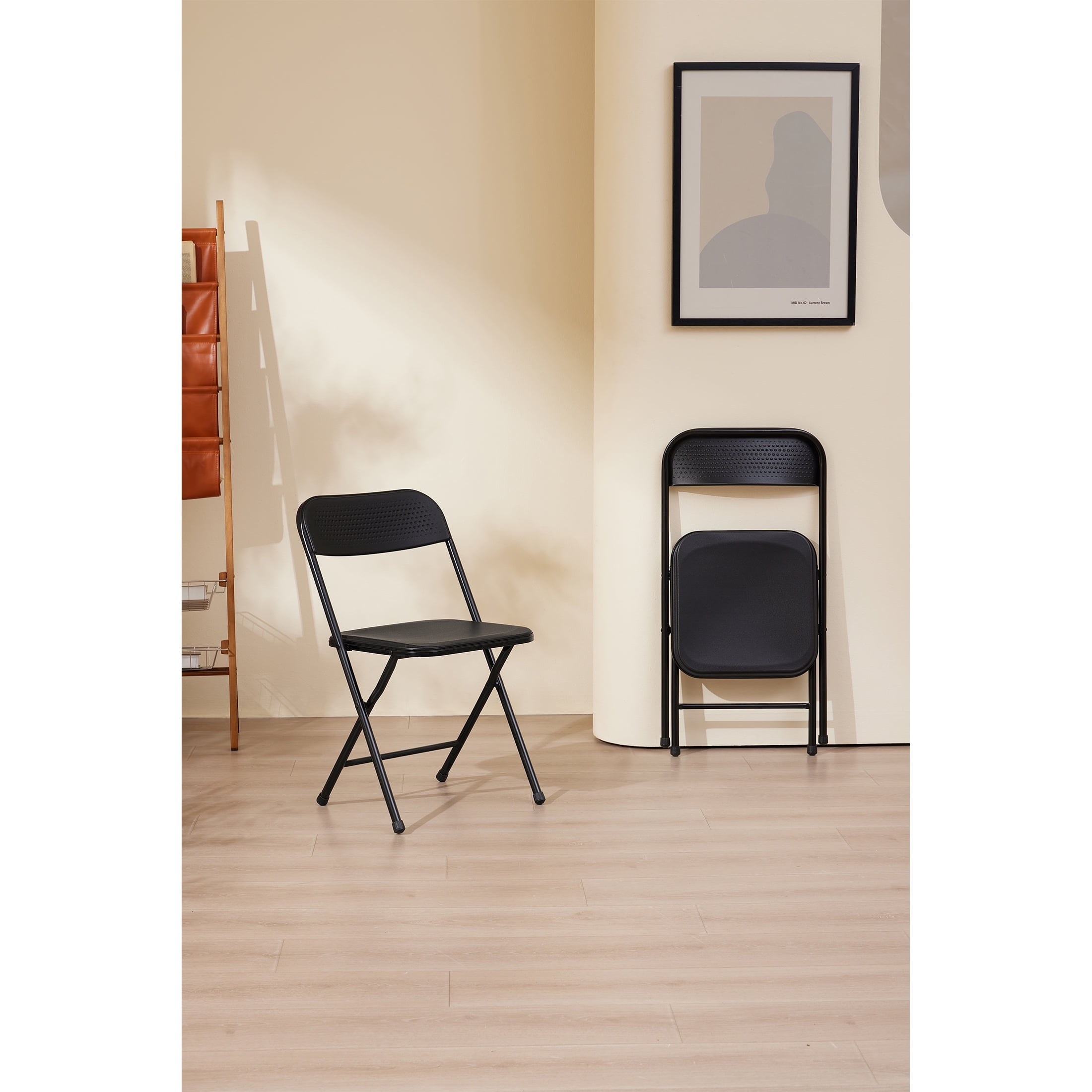 Mainstays 4 Pack Resin Folding Chair, Black