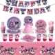thumbnail image 2 of Lindo juego de vajilla desechable para fiesta de cumpleaños con temática de Kawali Kuromied, platos, servilletas y manteles para suministros de ducha para niños, 2 of 5