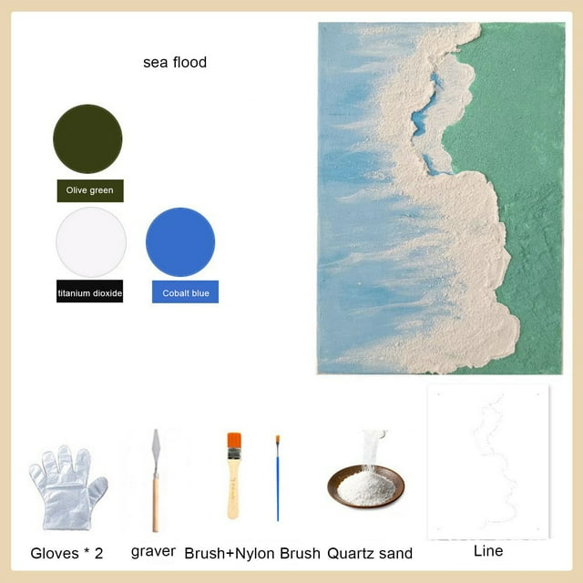 Kit de pintura por números para adultos principiantes | Set de pintura acrílica al óleo con escena de playa, pinceles y guantes | Decoración de pared fácil para el hogar, regalo creativo para aliviar