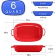 thumbnail image 4 of 6 Quart Large Rectangular Baking Dish, 16x11 Inches Ceramic Baking Pan Casserole Dish for Cooking,Kitchen and Daily Use, Safe for Oven Microwave Refrigerator Disinfection Cabinet and Dishwasher,Red, 4 of 7