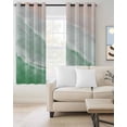 thumbnail image 2 of Green Coastal Wave Blackout Curtains for Bedroom Living Room Darkening Curtains 63 Inches Long Summer Modern Ocean Beach Window Curtain 2 Panels Set Insulated Window Treatment Grommet Drapes 52"x63", 2 of 9