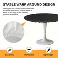 thumbnail image 2 of Elastic Fitted Round Tablecloth, Black Pure Color Waterproof Stretch Table Cover for 45"-54" Tables, Aesthetics Contemporary Luxury Washable Outdoor Tablecloths for Patio, Picnic, Camping, 2 of 9