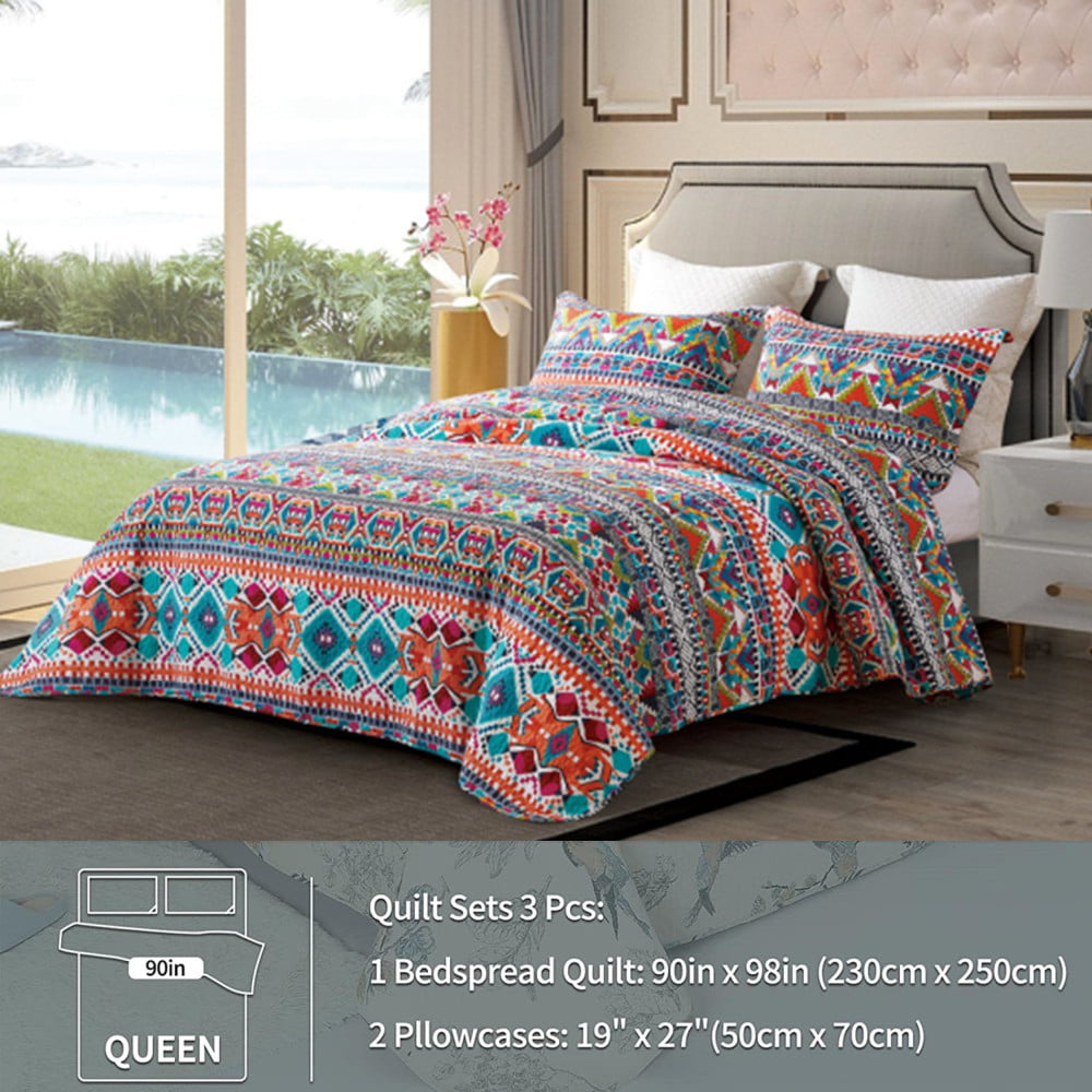 Details about   KASENTEX 3 Piece Quilt Set Contemporary Oversized Bedding with Country-Chic Fl 