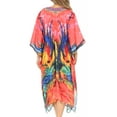 thumbnail image 2 of Sakkas Kristy Long Tall Lightweight Caftan Dress / Cover Up With V-Neck Jewels - Pink / Blue - One Size, 2 of 5